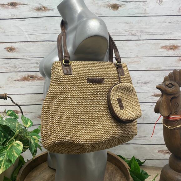 Rosetti Woven Sack Bucket Bag Hobo Purse Handbag - Picture 1 of 12